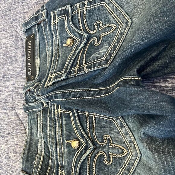 RockRevival Women's Navy and Blue Jeans - Picture 3 of 4